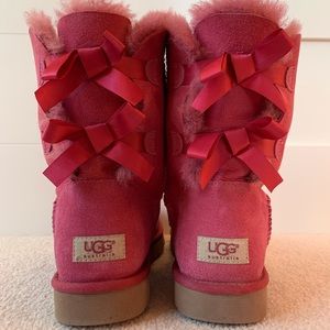 UGG Bailey bow boots in pink fuchsia